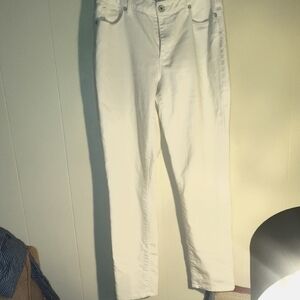 Coldwater Creek size 12 white 5 pocket jeans.